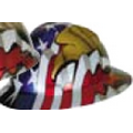 MSA's Freedom Hard Hat- American Flag w/ 2 Eagles Design (Full Brim)
